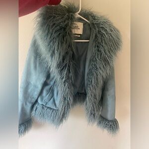 New urban outfitters blue suede like jacket